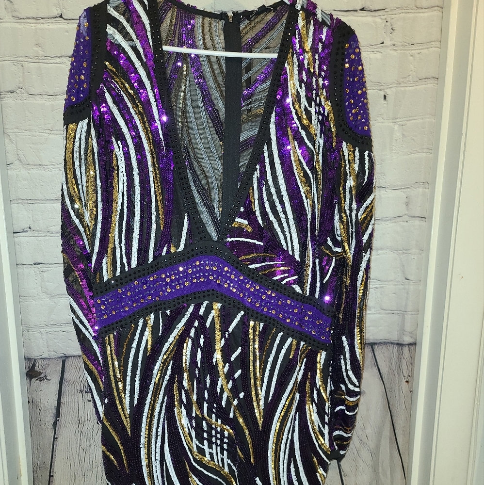 Look so good Sequin dress purple nwt US 3x